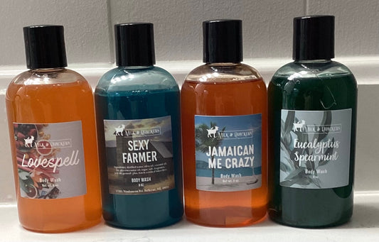 Milk & Quackers Body wash - Orange, Blue, Orange, Green - 8 OZ