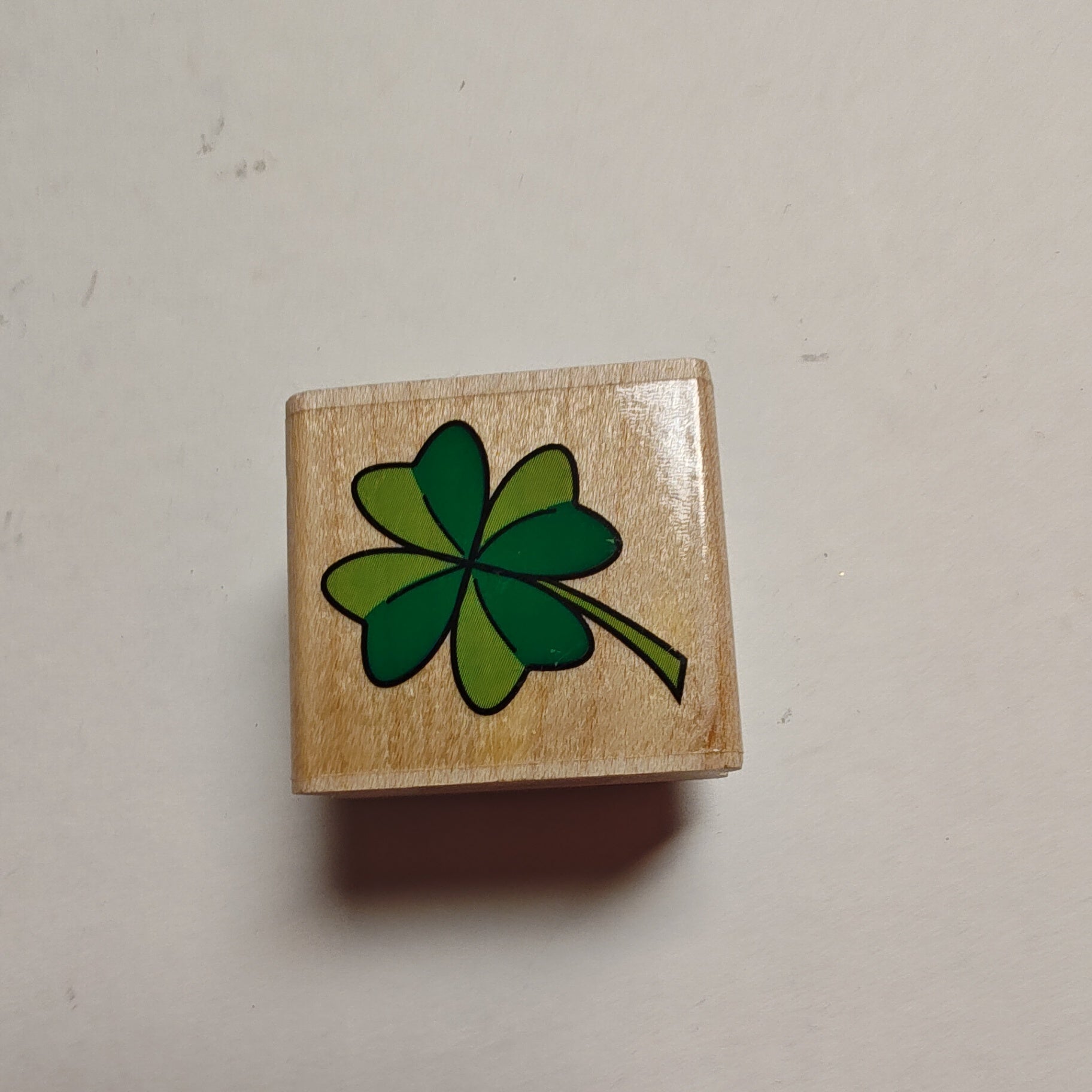 /unknown/ Rubber Stamp - 4 leaf clover - 1" x 1"