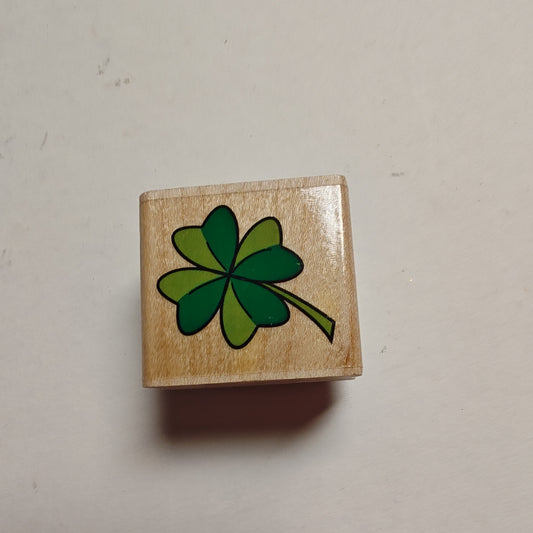 /unknown/ Rubber Stamp - 4 leaf clover - 1" x 1"