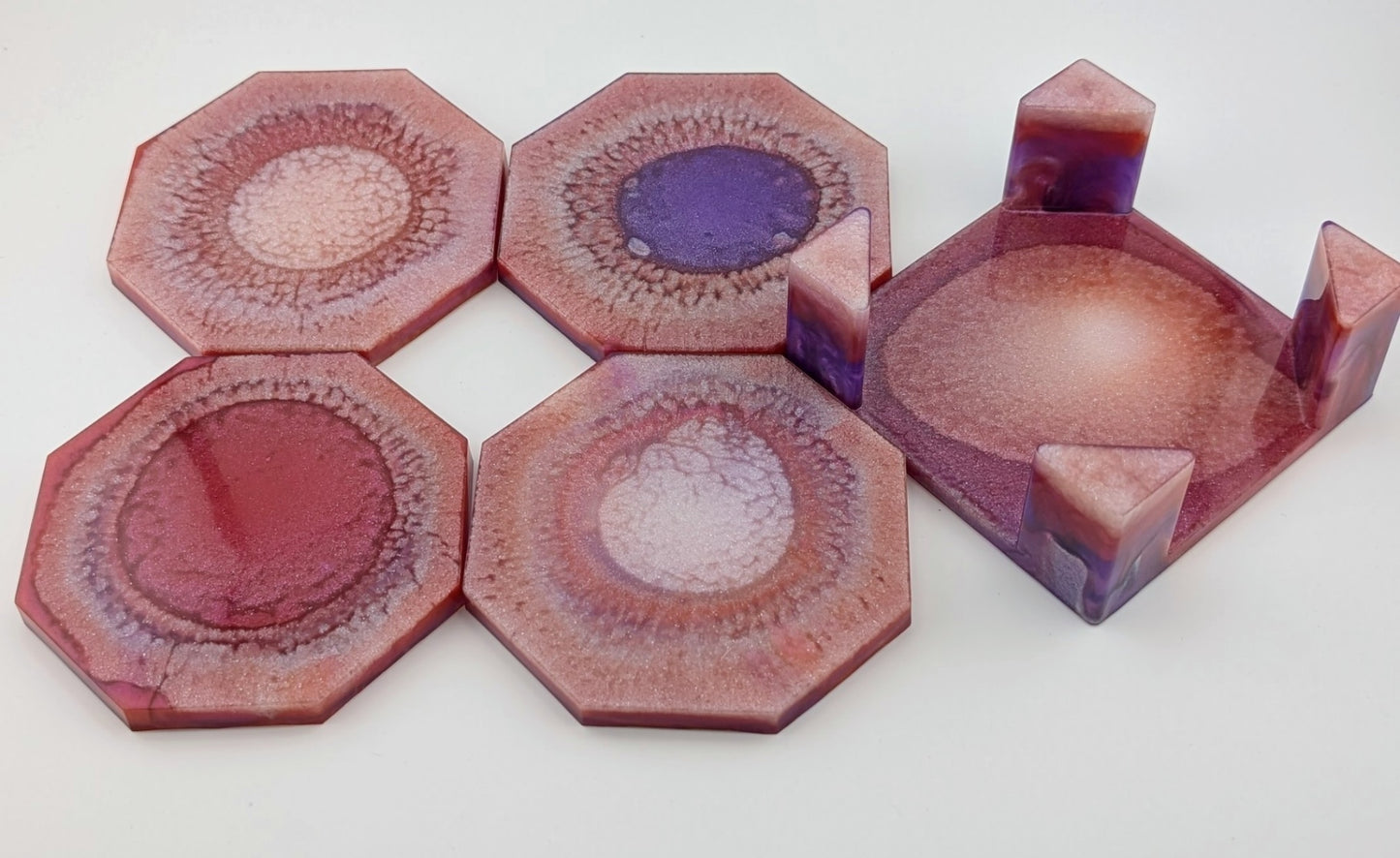 Poured Home Decor - Pink and purple shades - 3.5"