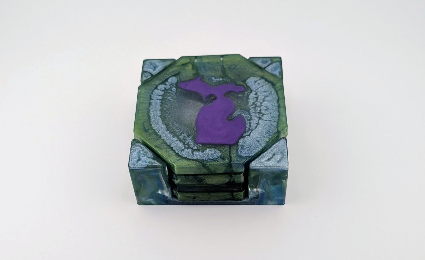Resin Michigan coaster set