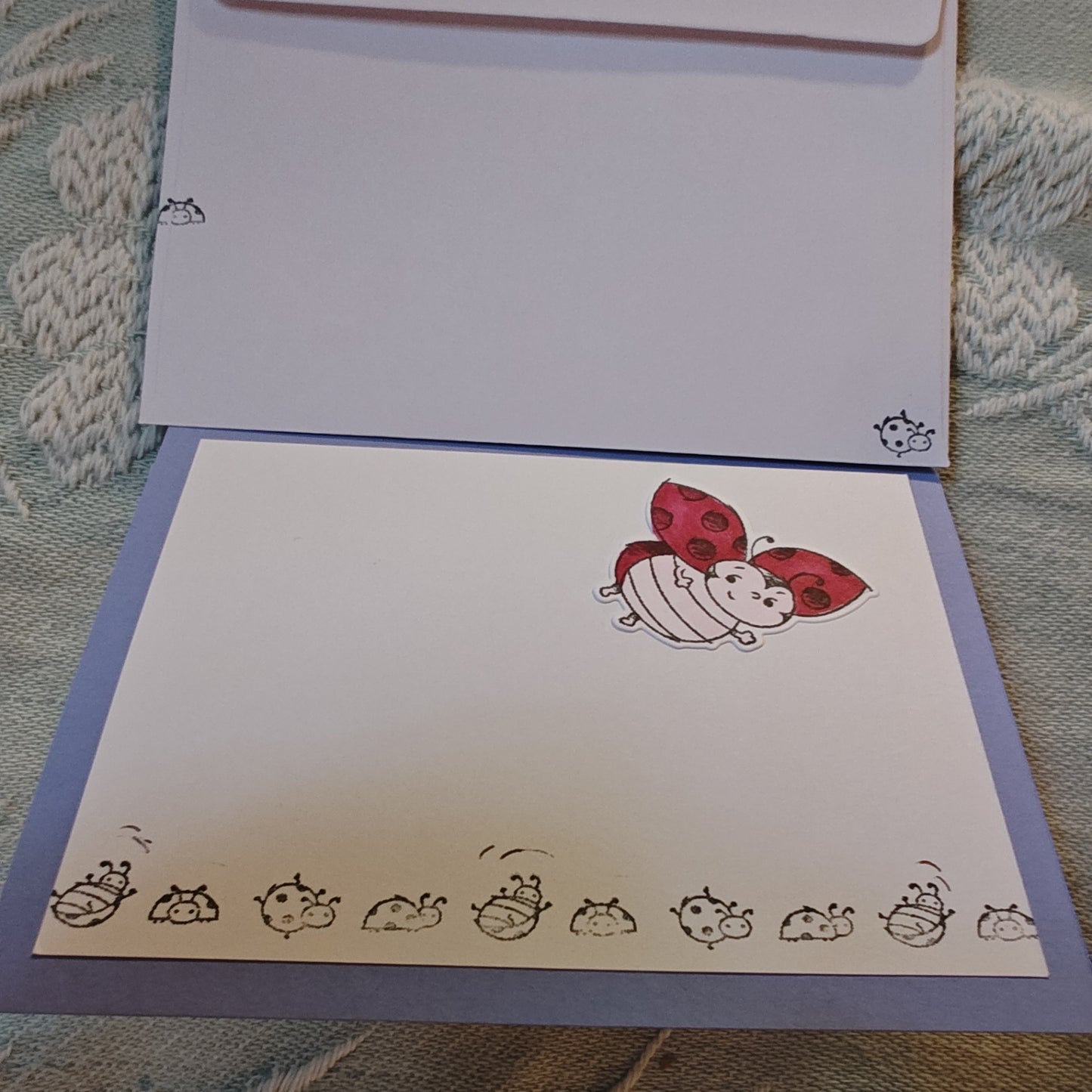Handmade Greeting Card - Blue and White - Standard