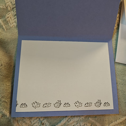 Handmade Greeting Card - Blue, Red, White, Green, Black - Unknown