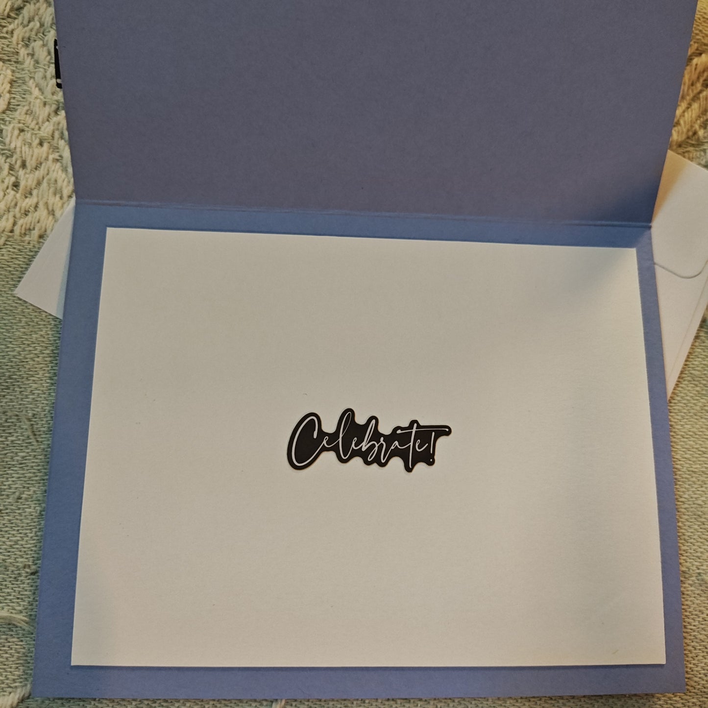 Handmade Greeting Card - Blue, black celebrate - Standard