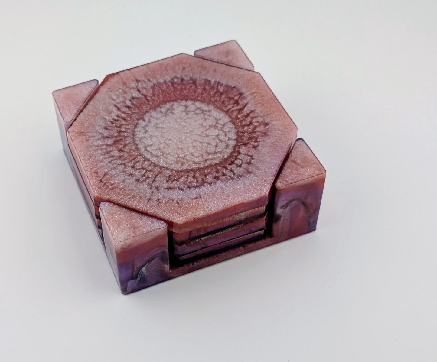 Poured Home Decor - Pink and purple shades - 3.5"