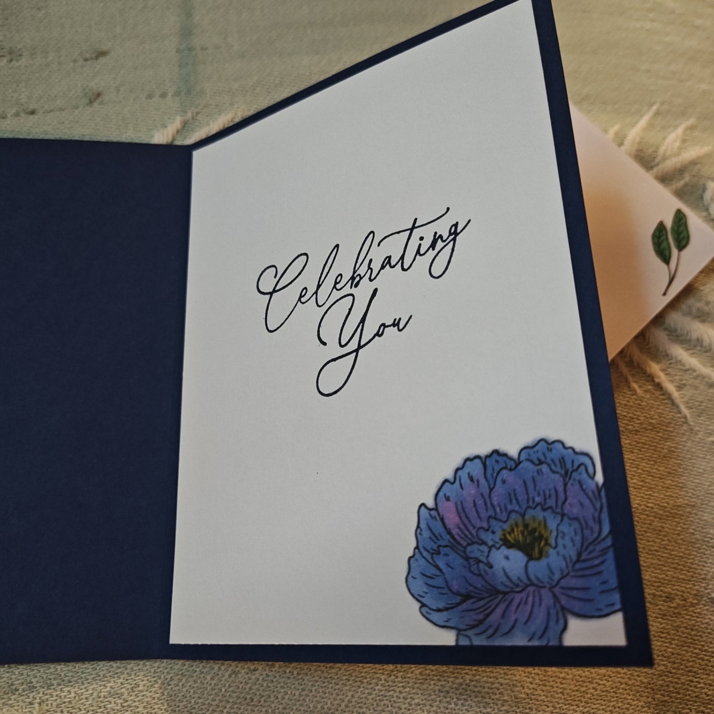 Handmade Greeting Card - White and blue - Unknown