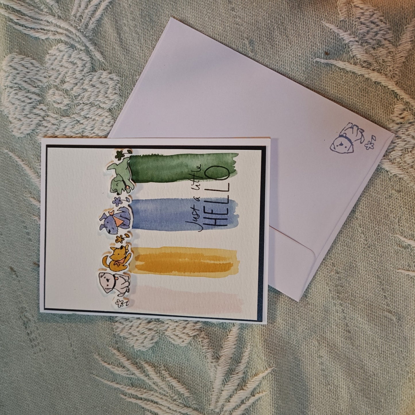 Hand painted Greeting Cards - Multicolor (pink, blue, white) - Unknown