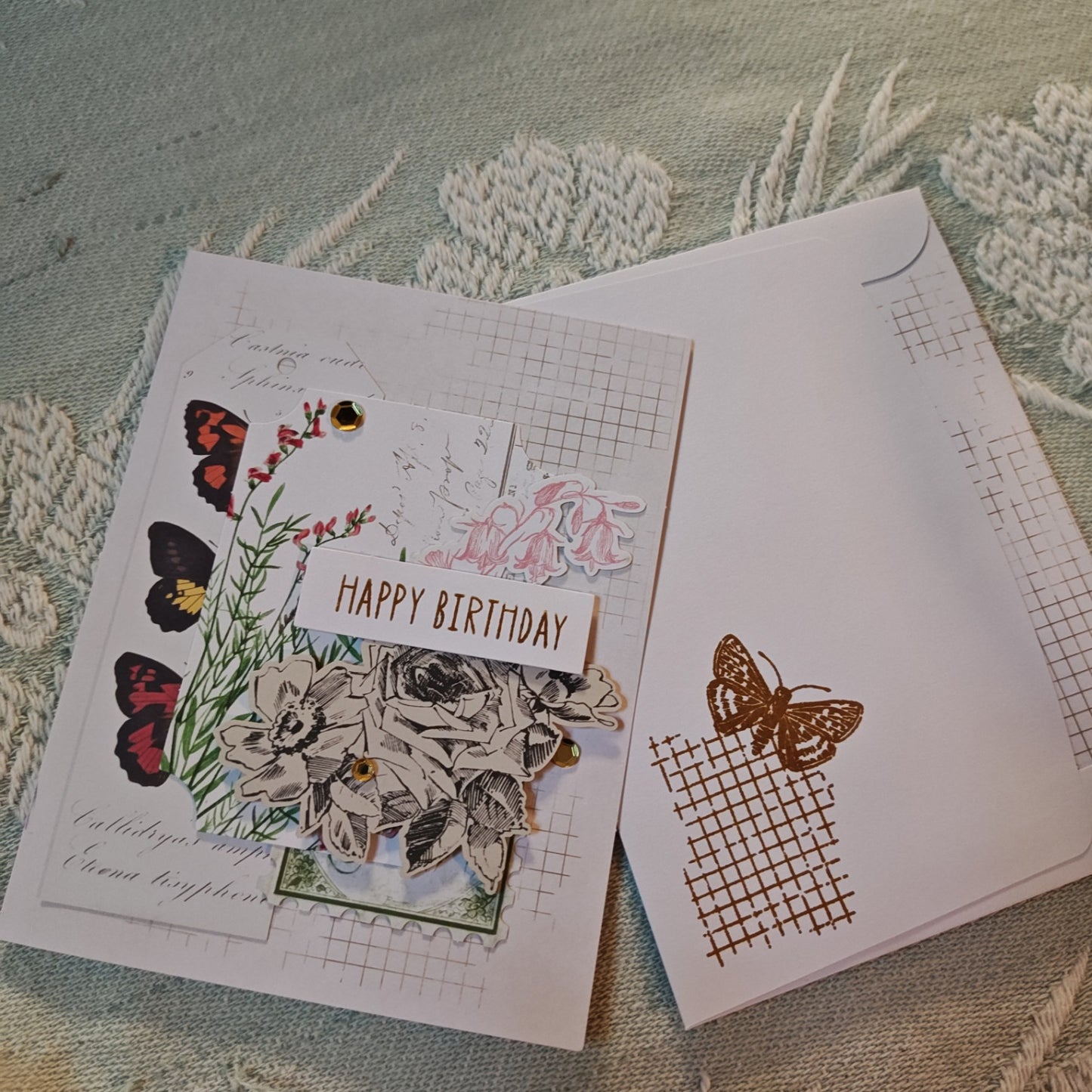 Handmade Greeting Cards - Multi colored butterfly - Standard