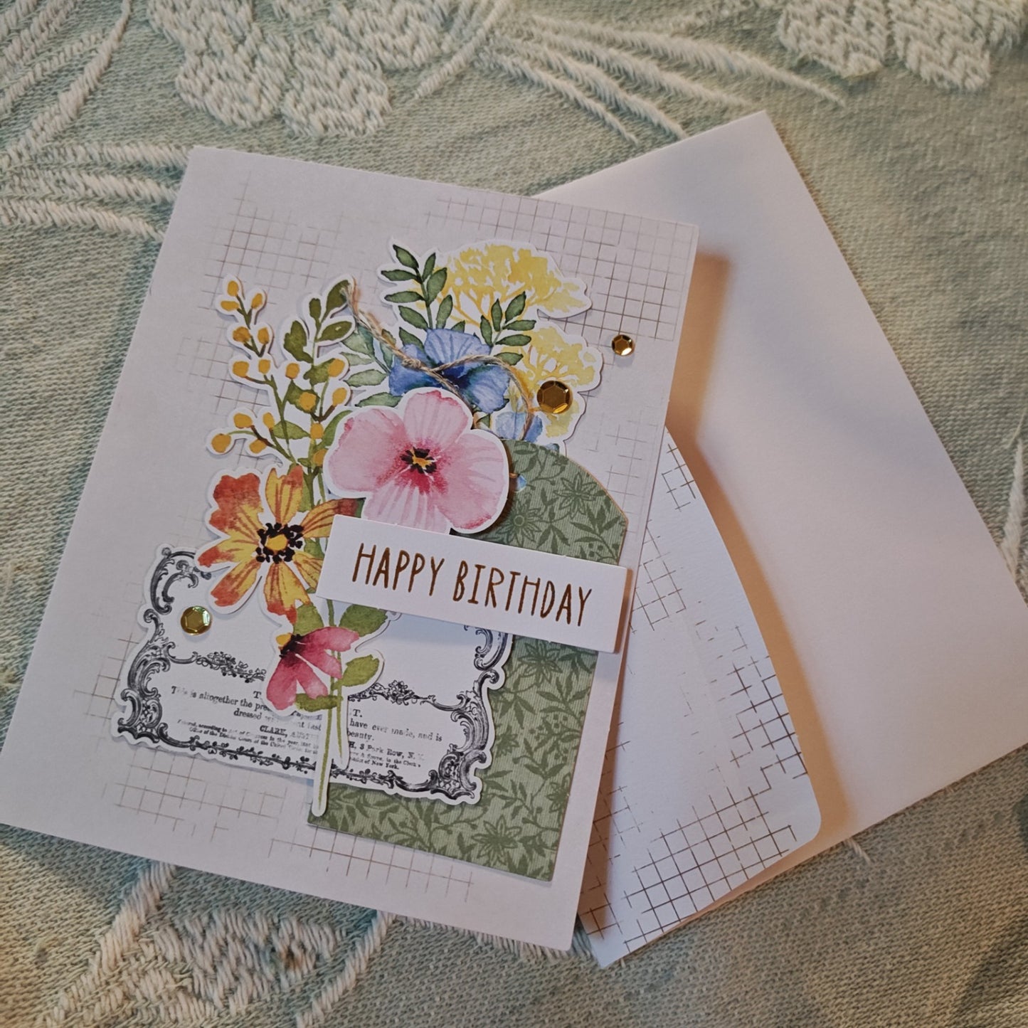 Handmade Greeting Card - Multi colored butterfly - Standard