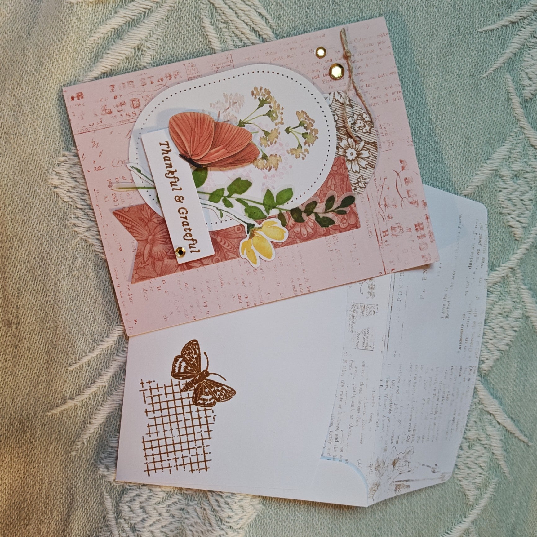 Handmade Greeting Card - Pink - Standard