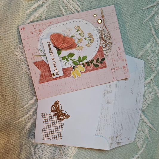 Handmade Greeting Card - Pink - Standard