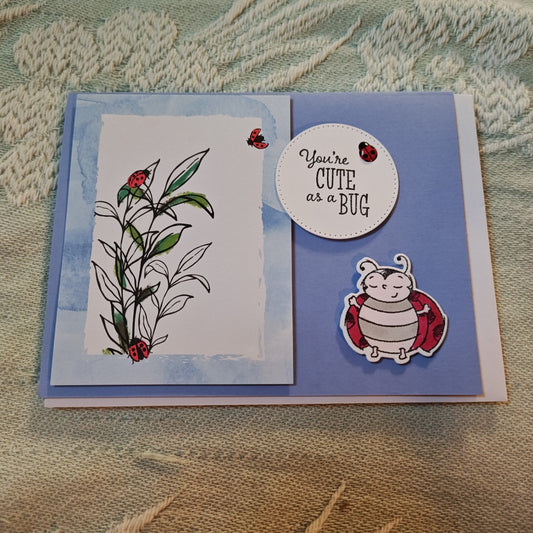 Handmade Greeting Card - Blue and White - Standard