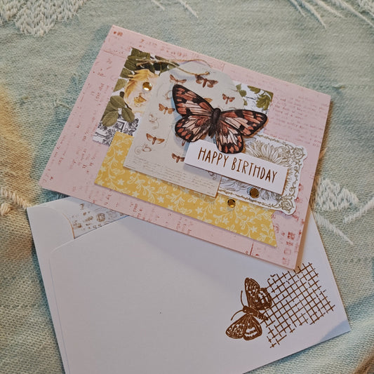 Handmade Greeting Card - Multi colored butterfly - Standard