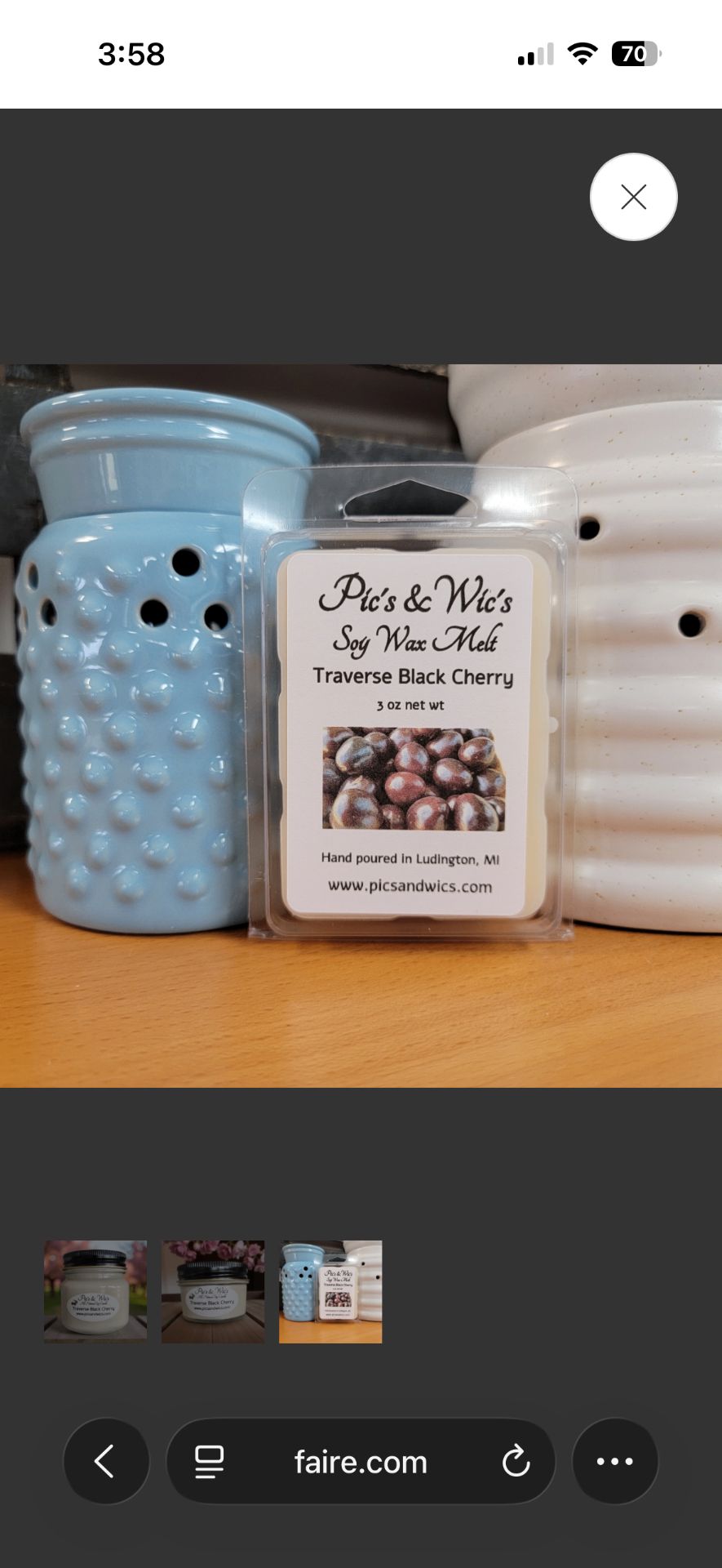 Pic's & Wic's Wax melt - Traverse Black Cherry