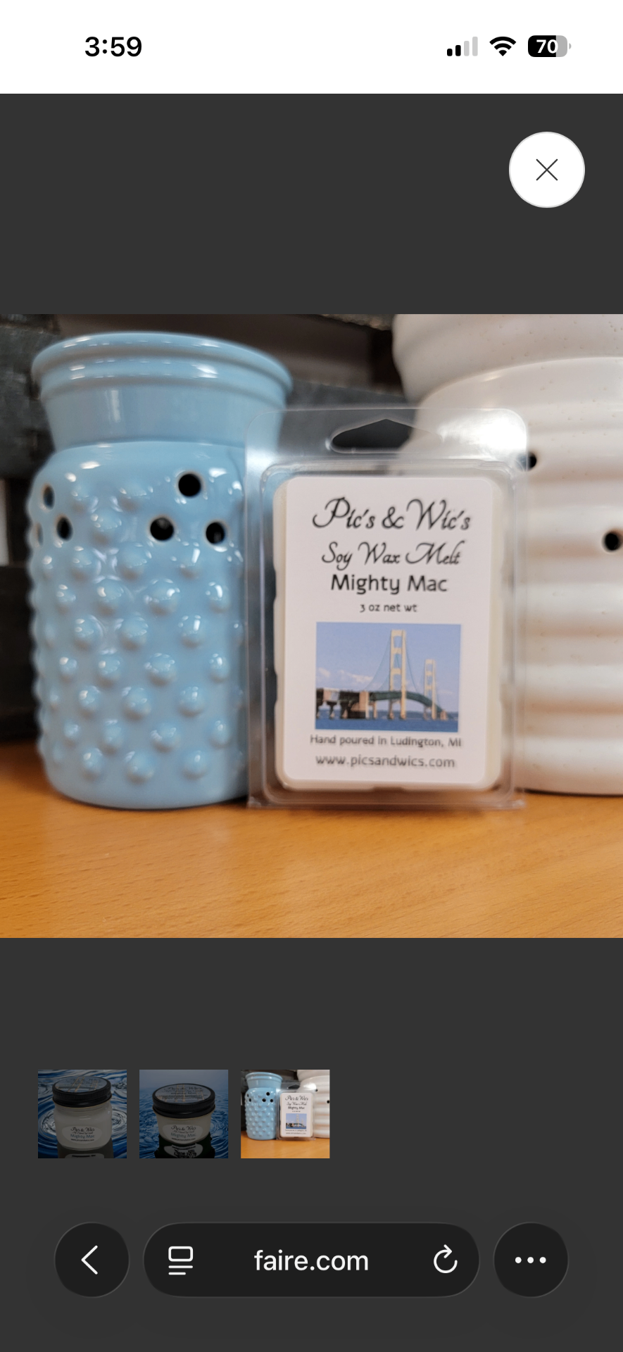 Pic's & Wic's Wax melt - Mighty Mac