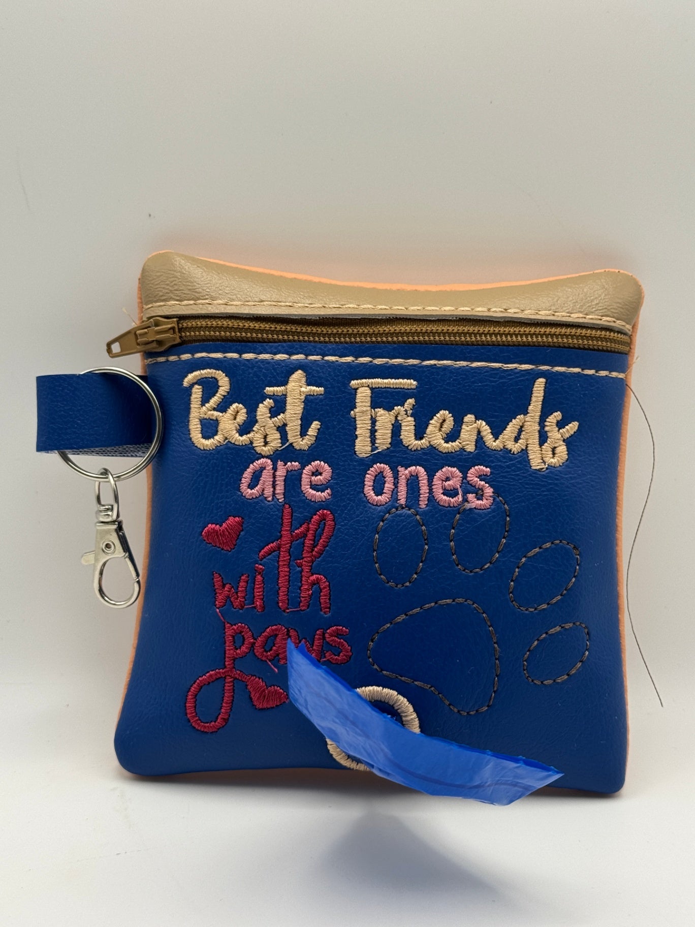 Designs By Thread - Designer Dog Waste Bag Holder - Blue