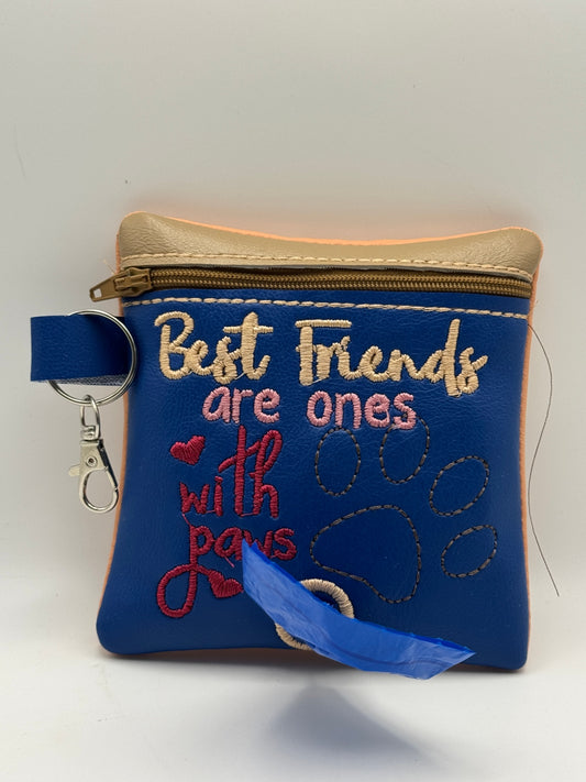 Designs By Thread - Designer Dog Waste Bag Holder - Blue