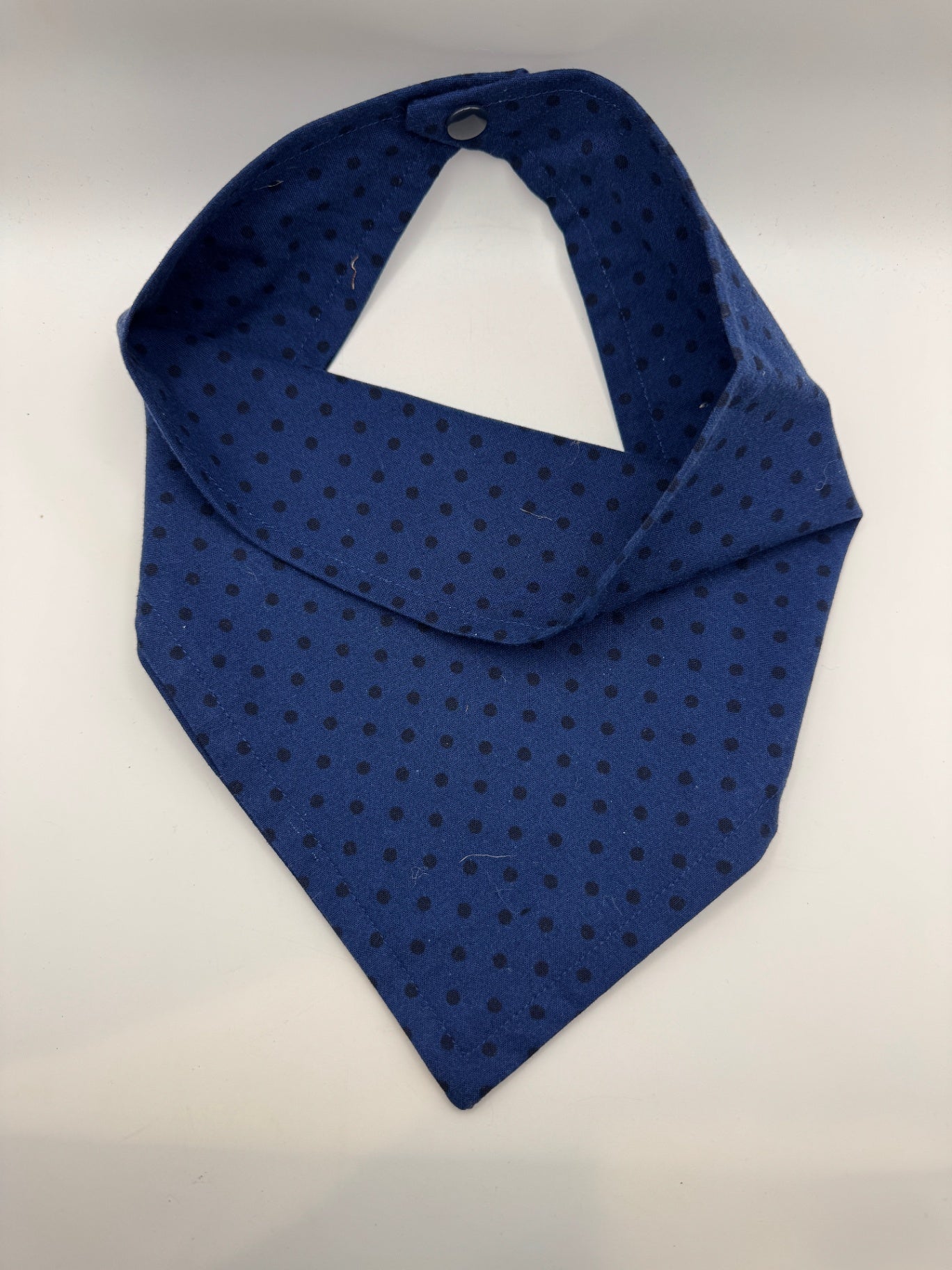 Blue & Black Polka Dot Snap-On Pet Bandana  - Extra Large
