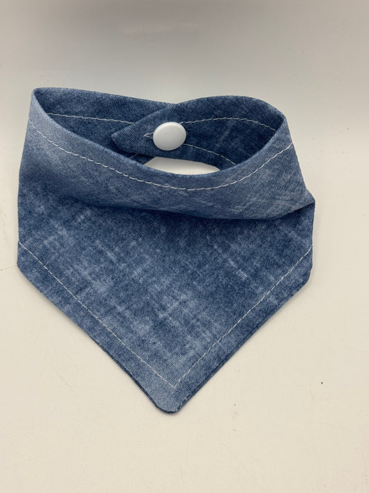 Denim Snap-On Pet Bandana  - XXS
