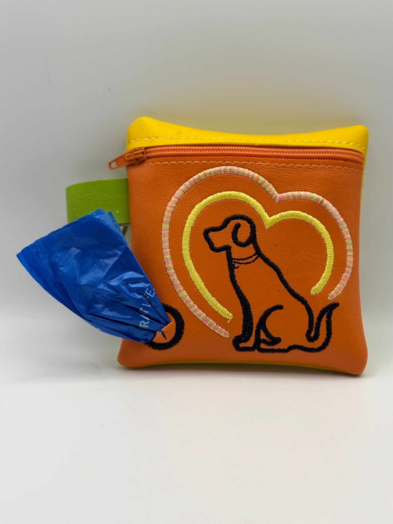 Designs By Thread - Designer Dog Waste Bag Holder -Yellow, Orange
