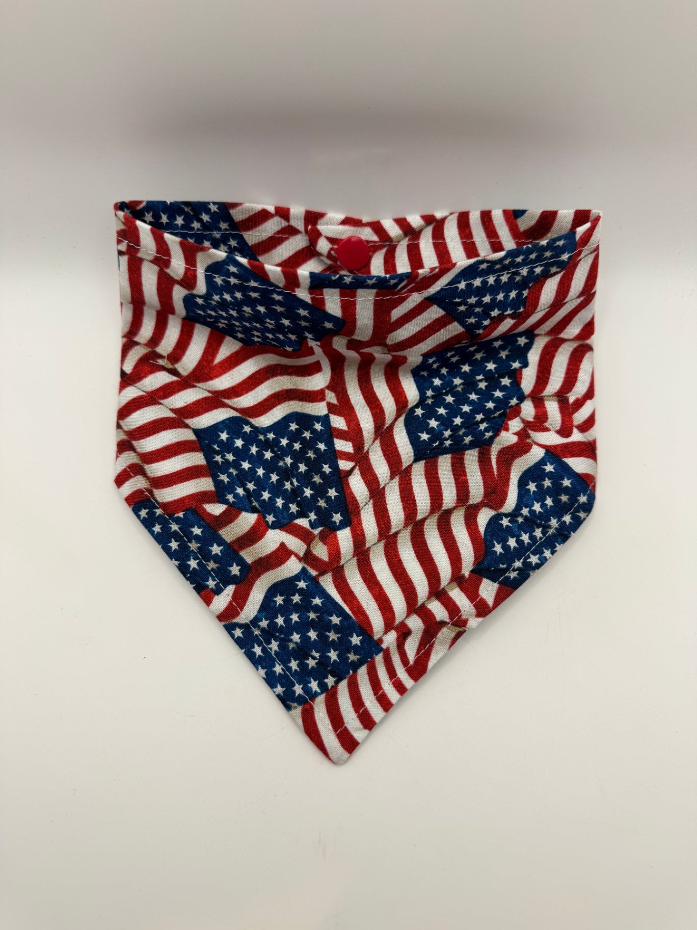 American Flag Dot Snap-On Pet Bandana  - Extra Large