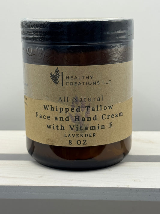 Whipped Tallow Face & Hand Cream with Vitamin E - Lavender (8 oz)