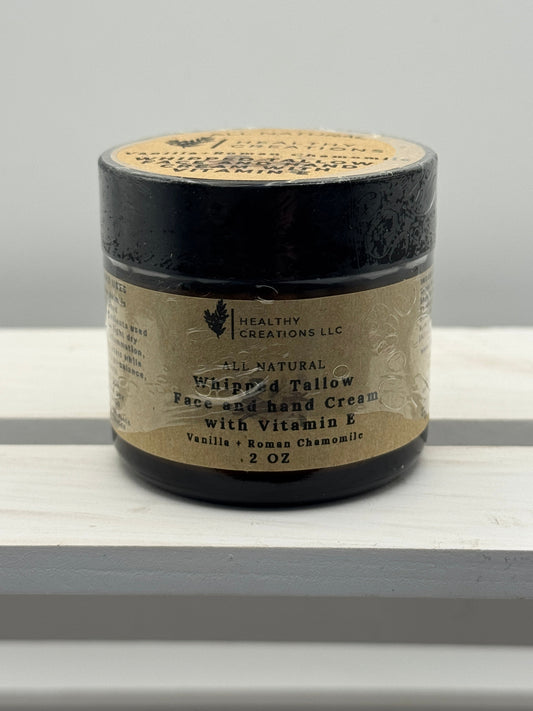 Whipped Tallow Face & Hand Cream with Vitamin E - Vanilla + Chamomile (2 oz)