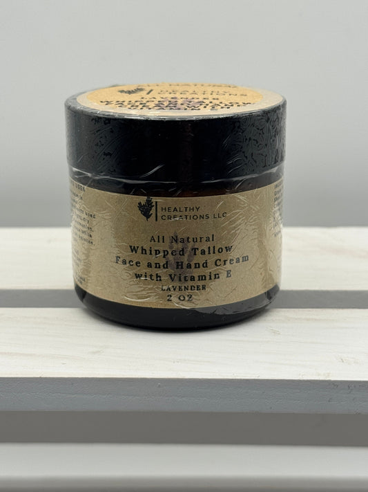 Whipped Tallow Face & Hand Cream with Vitamin E - Lavender (2 oz)