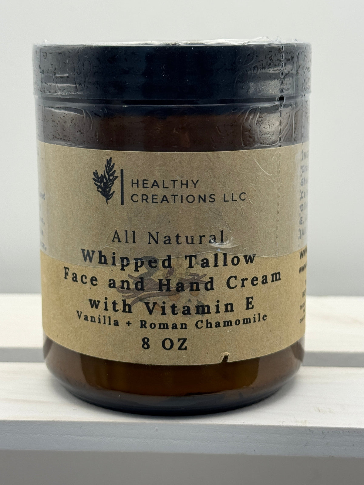 Whipped Tallow Face & Hand Cream with Vitamin E - Vanilla + Chamomile (8 oz)