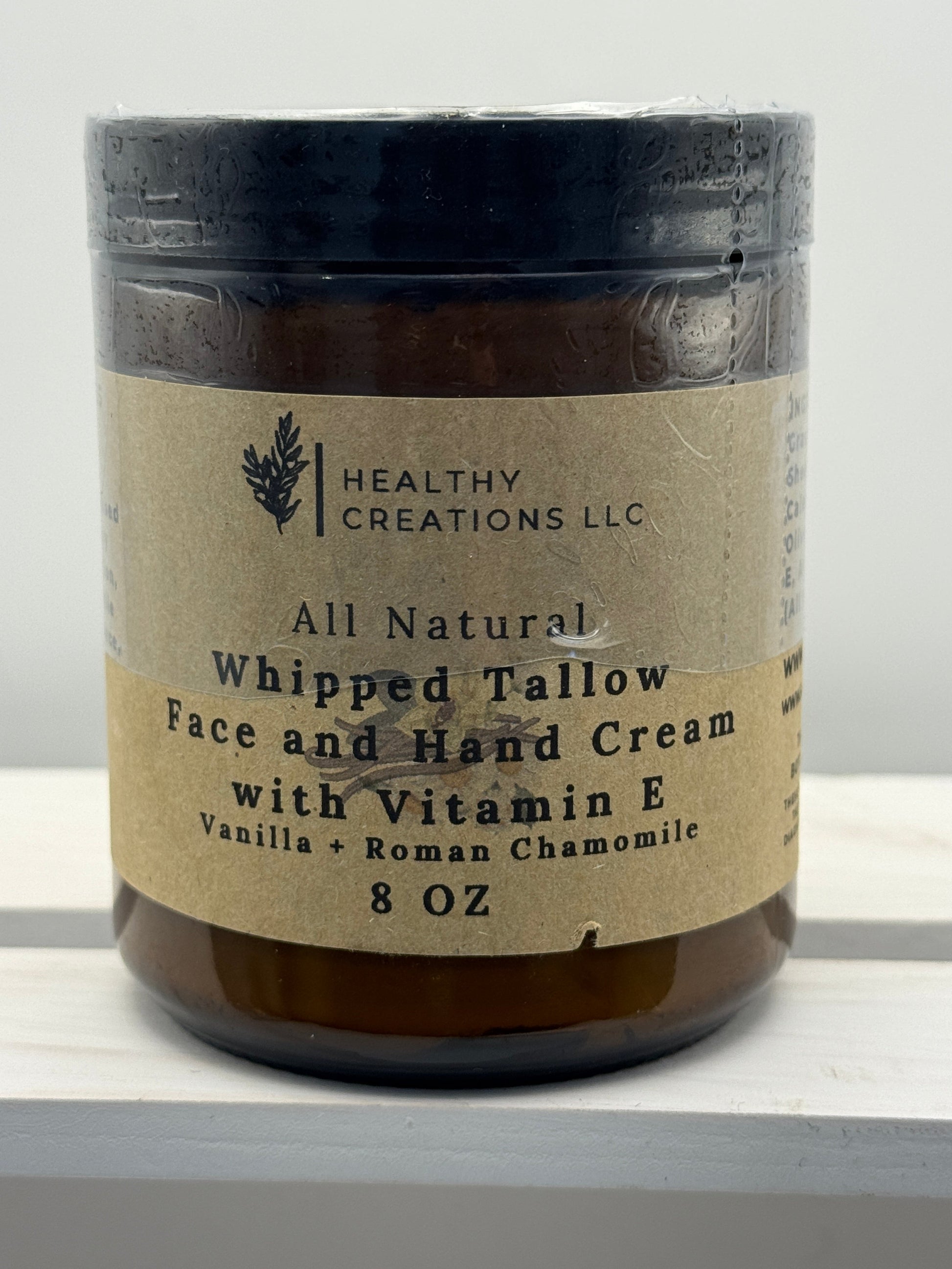 Whipped Tallow Face & Hand Cream with Vitamin E - Vanilla + Chamomile (8 oz)