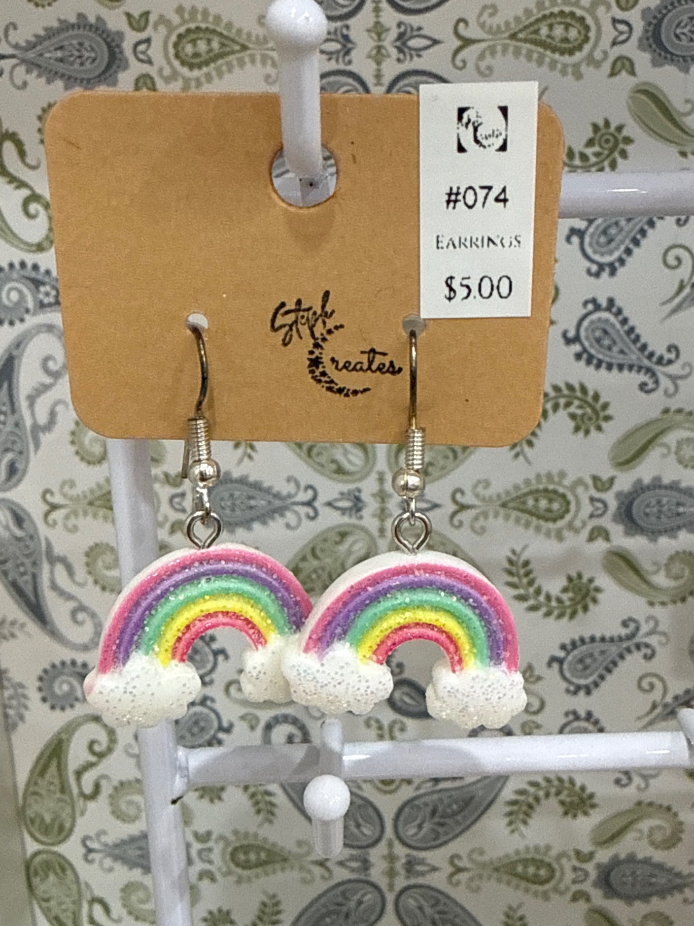 Steph Creates Accessories - Multicolor (Rainbow: Red, Orange, Yellow, Green, Blue, Purple, Pink, White clouds) - One size