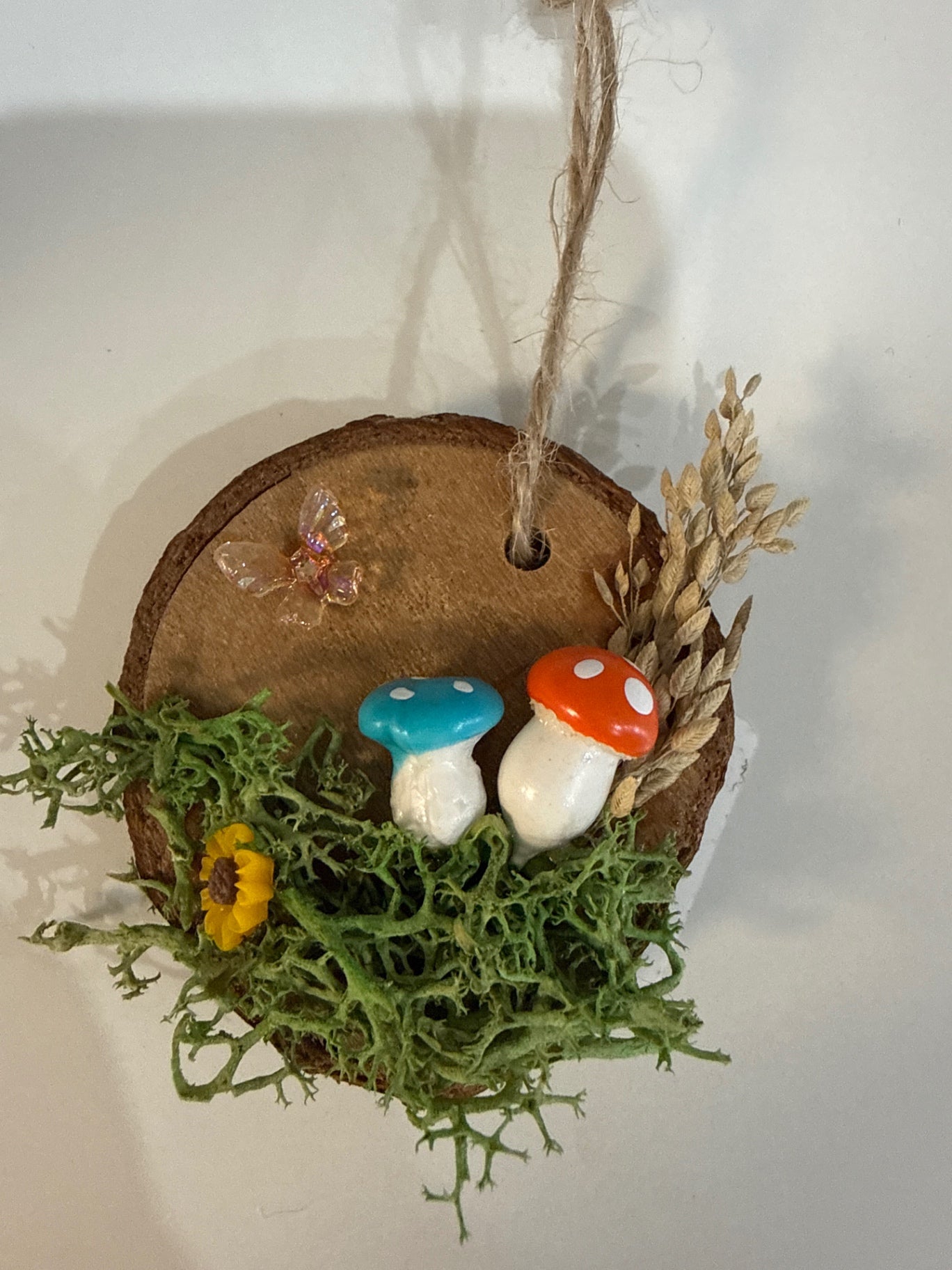 Steph Creates Home Decor - Natural wood, with colorful accents (blue, orange, yellow) - Small