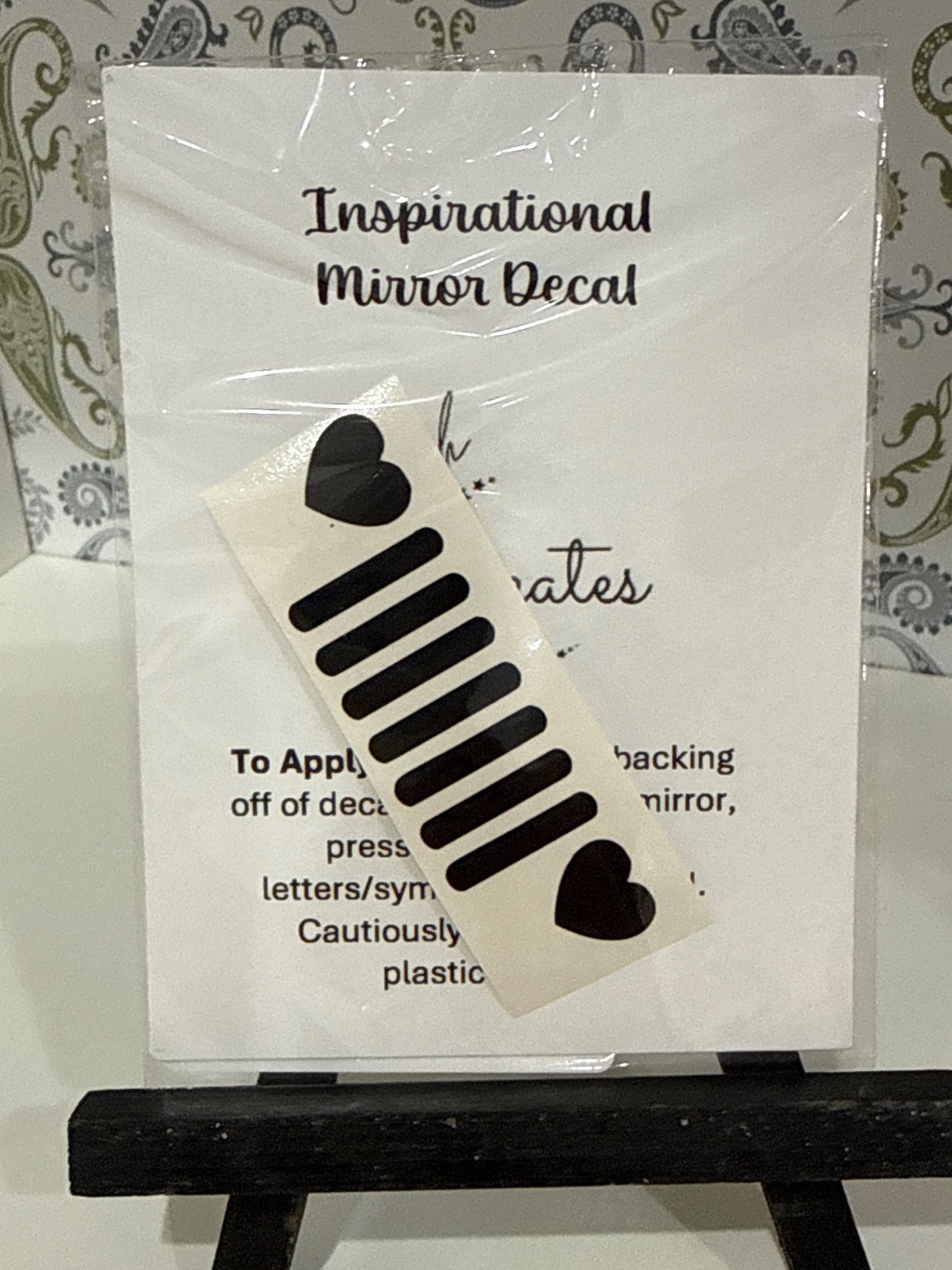Steph Creates Accessories - Beige/White with Black print - 7 x 2 inches