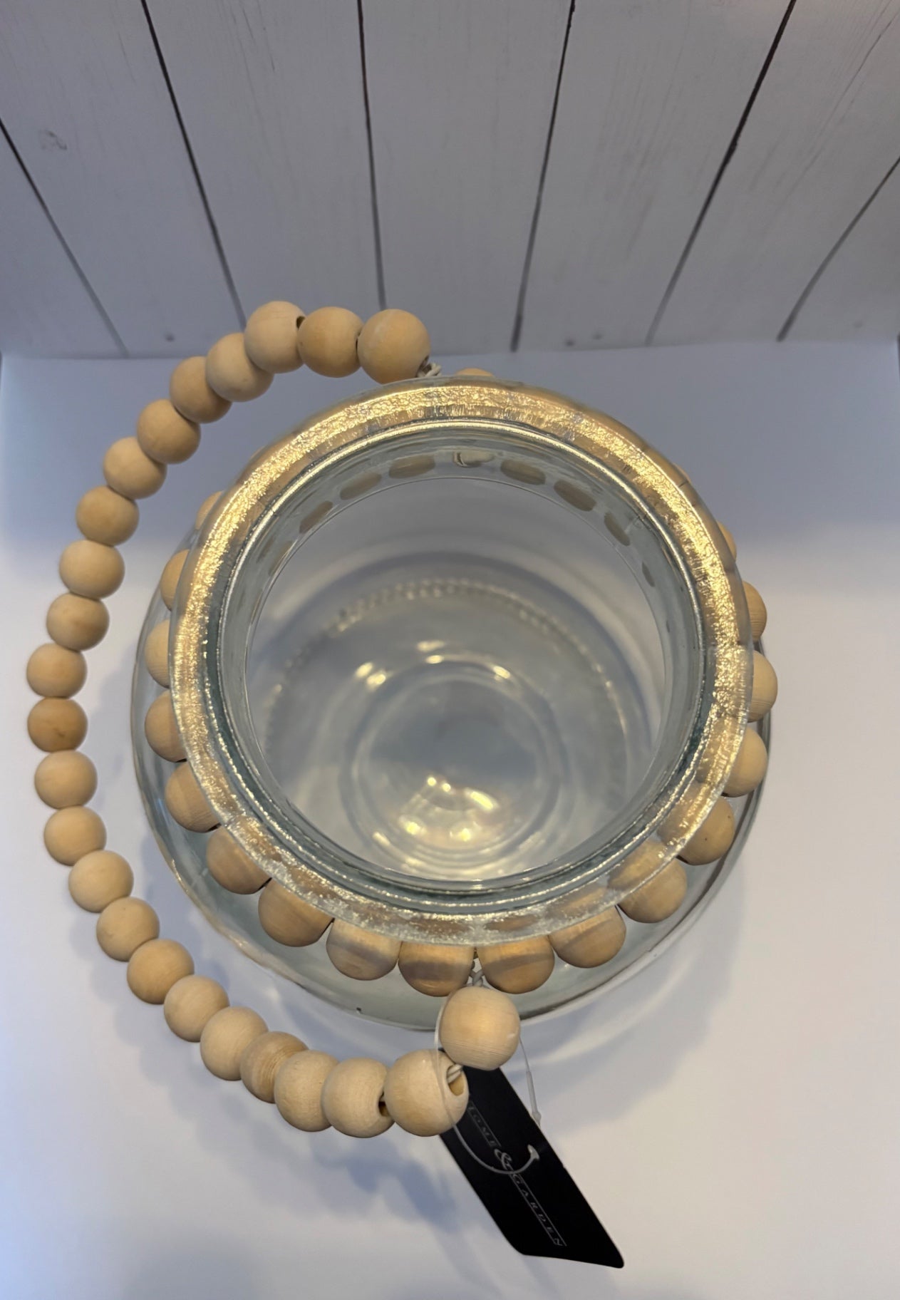 Clear Jar with Natural Beads 