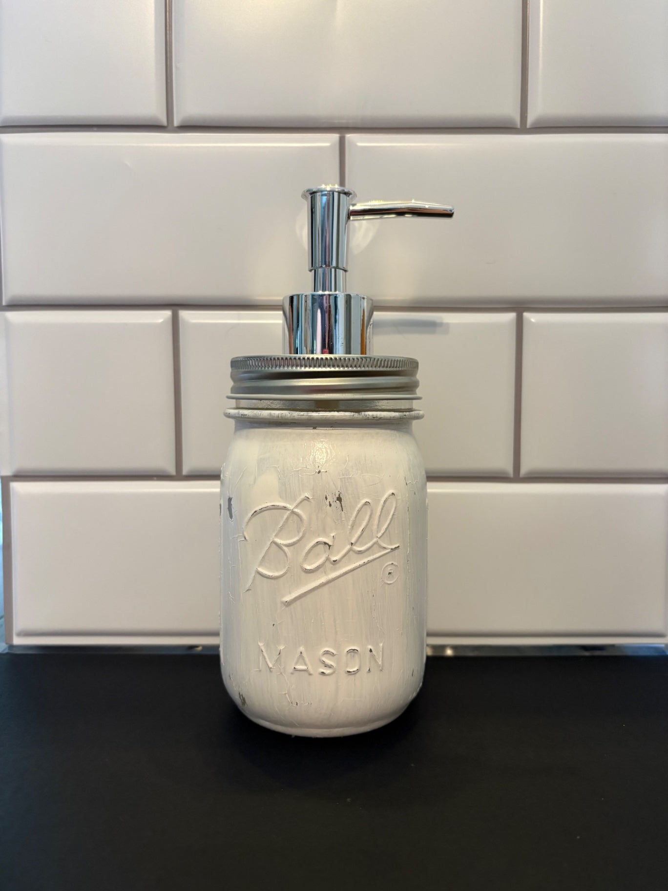 White - Pint Mason Jar Soap Pump 