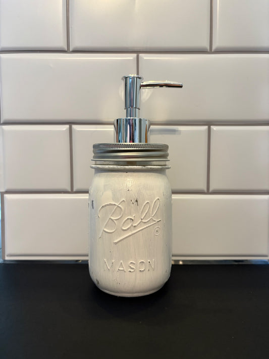White - Pint Mason Jar Soap Pump 