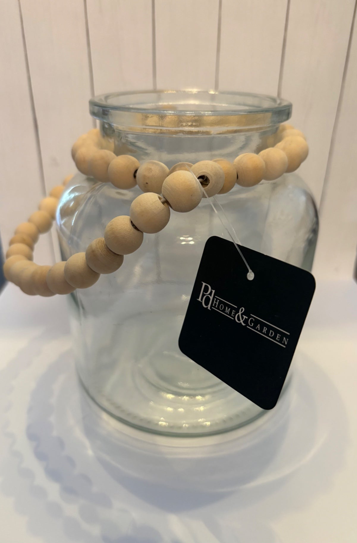 Clear Jar with Natural Beads 