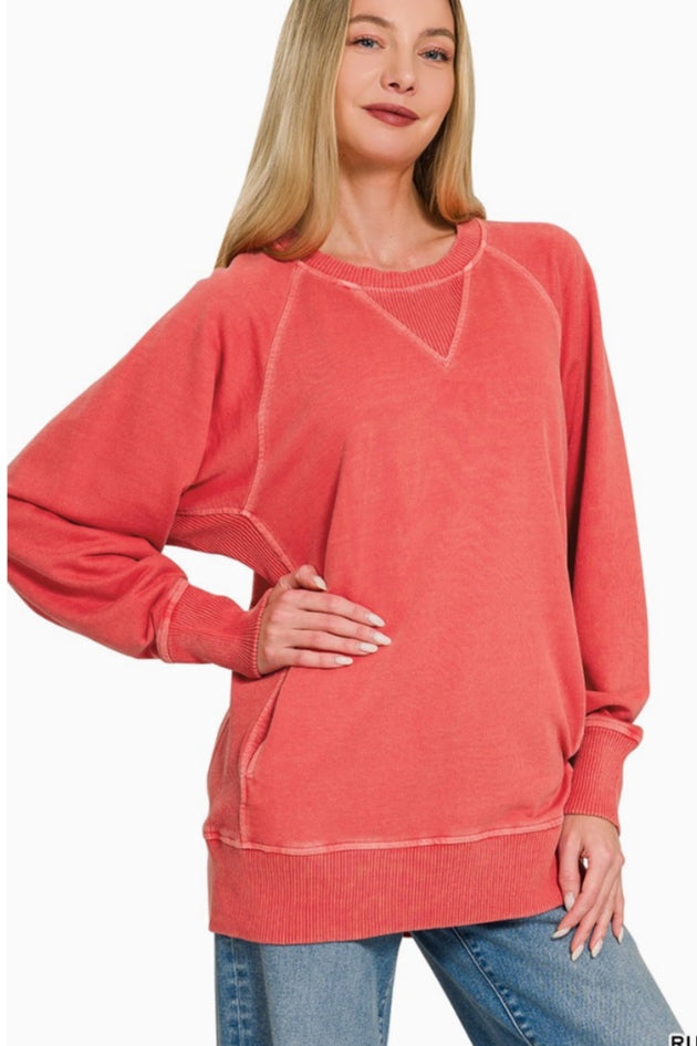 Zenana Sweatshirt - Ruby - Extra large