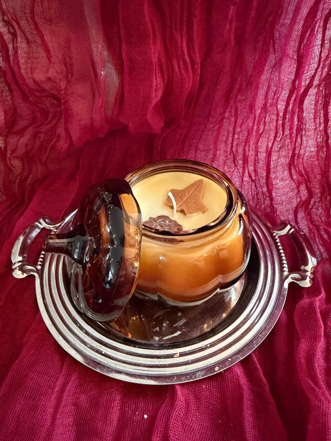 Made New Pumpkin Maple Crunch candle amber