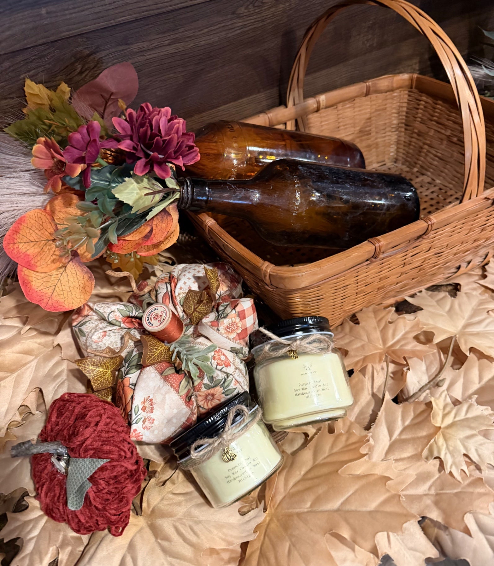 Made New Soy wax candle 8oz Pumpkin Pecan Waffle