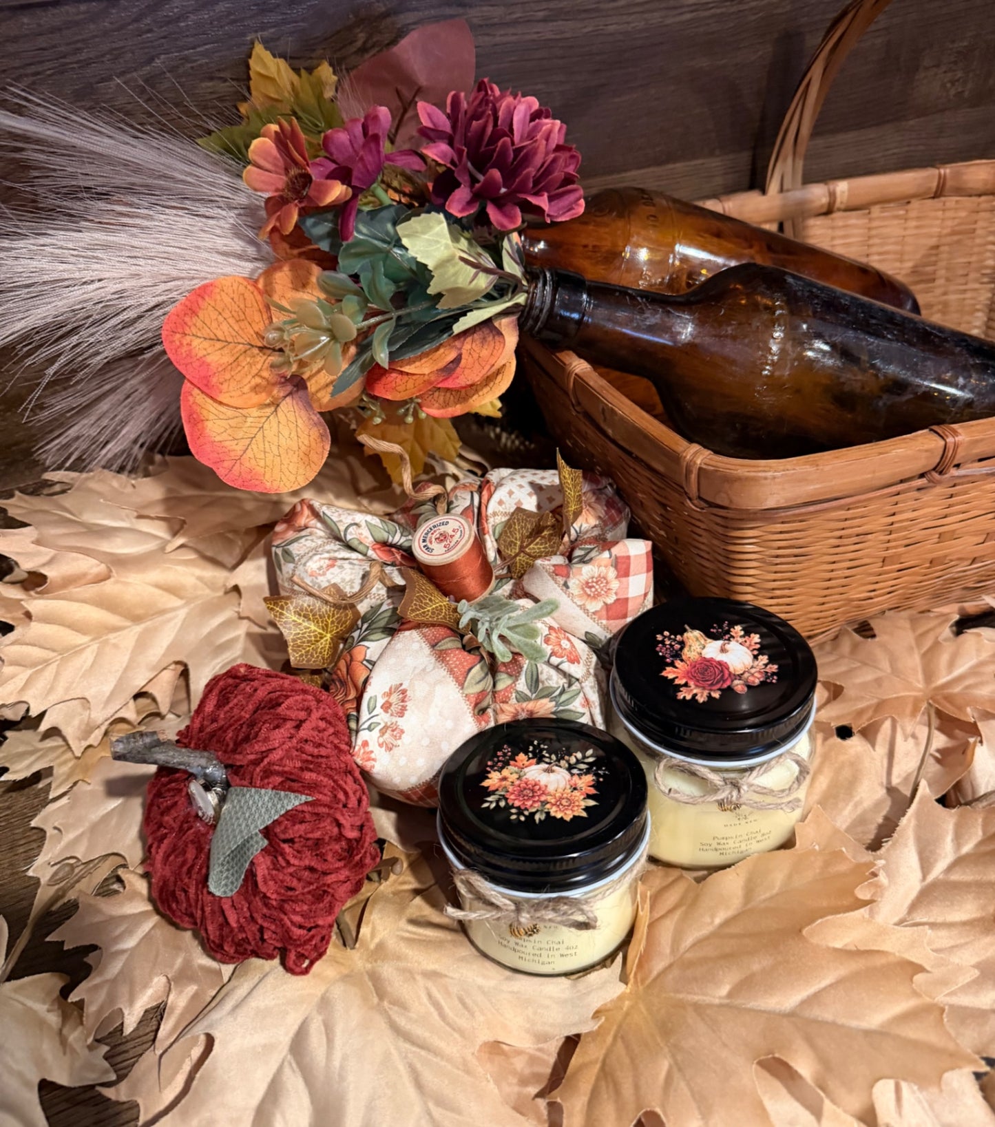Made New Soy wax candle 8oz Pumpkin Pecan Waffle