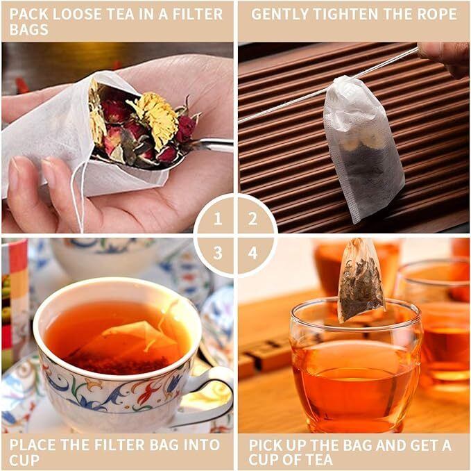 Disposable Tea Bags -Sereni-Tea Accessories - Beige - 100