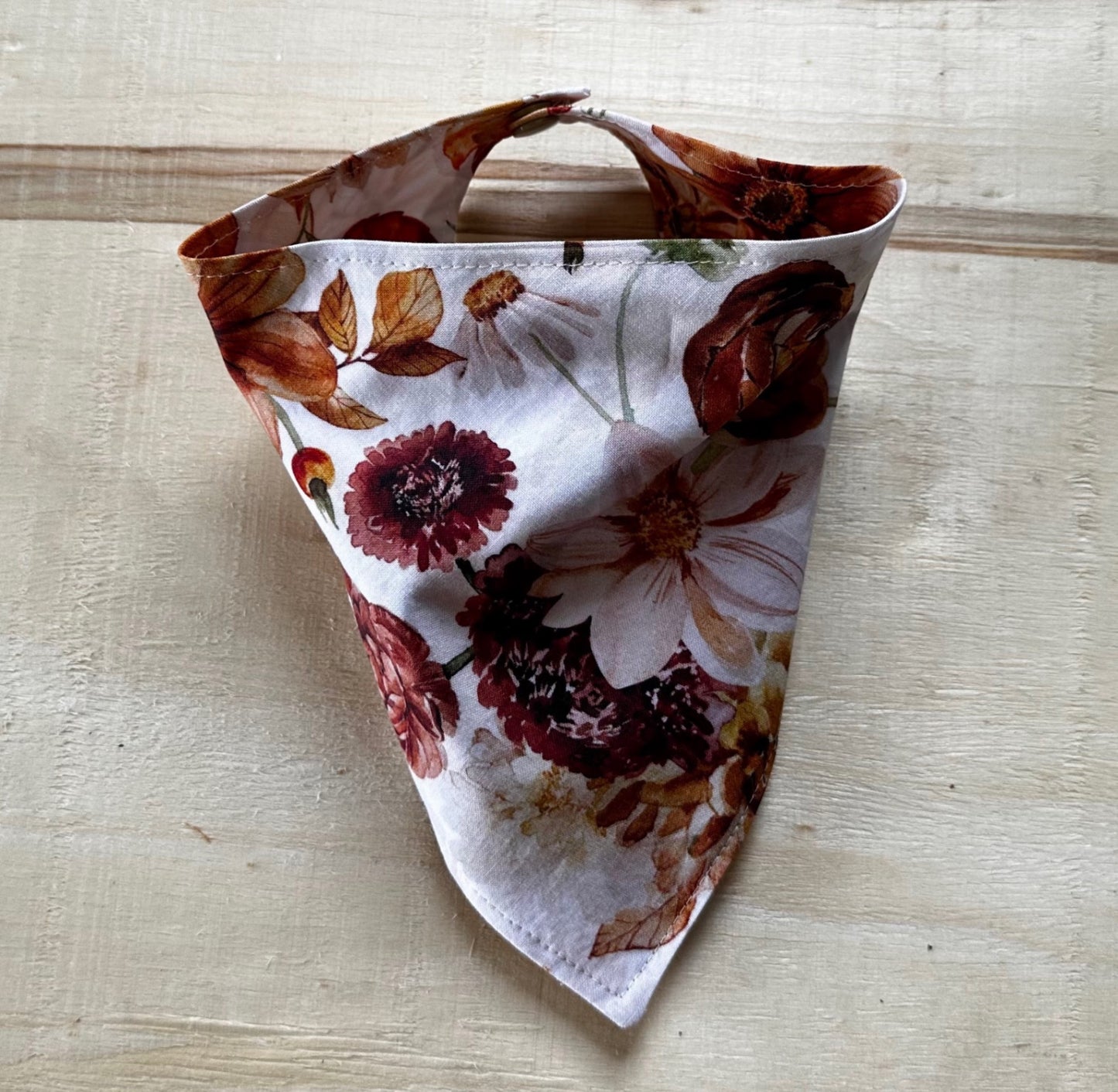fall cream floral - Dog Bandana - XL