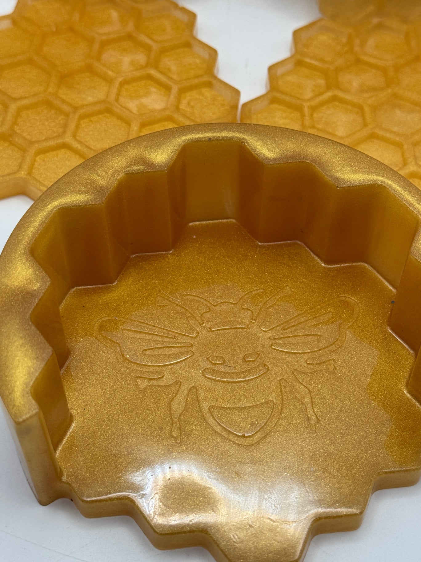 Resin Coaster set by Poured - Bee Hive Yellow