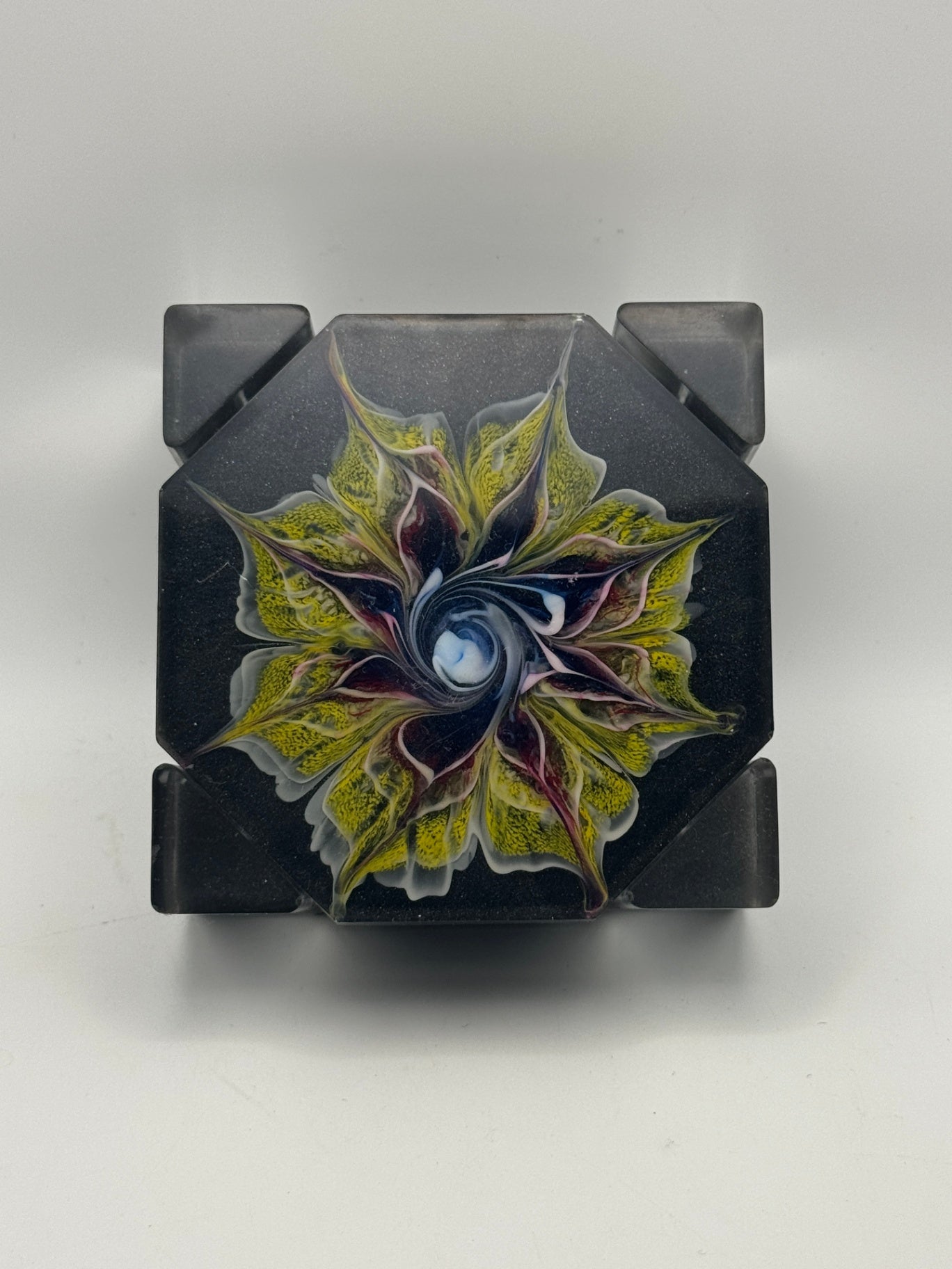 Resin Coaster set by Poured - Octagon - Abstract Black