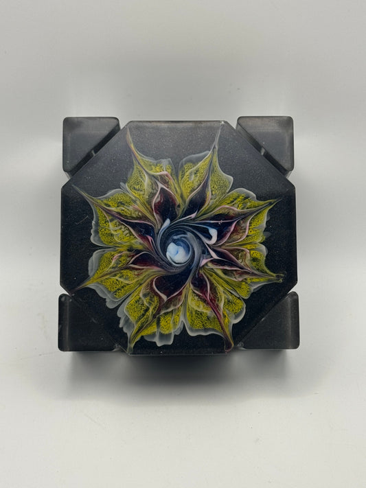 Resin Coaster set by Poured - Octagon - Abstract Black