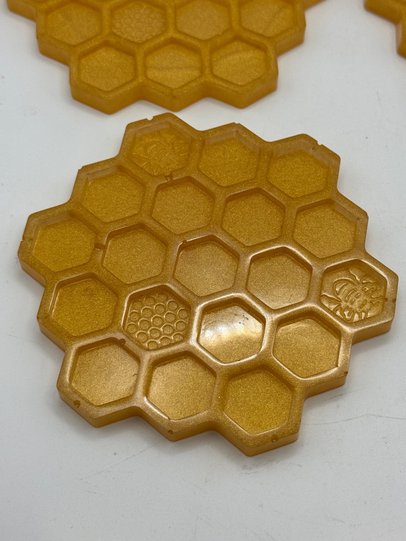 Resin Coaster set by Poured - Bee Hive Yellow