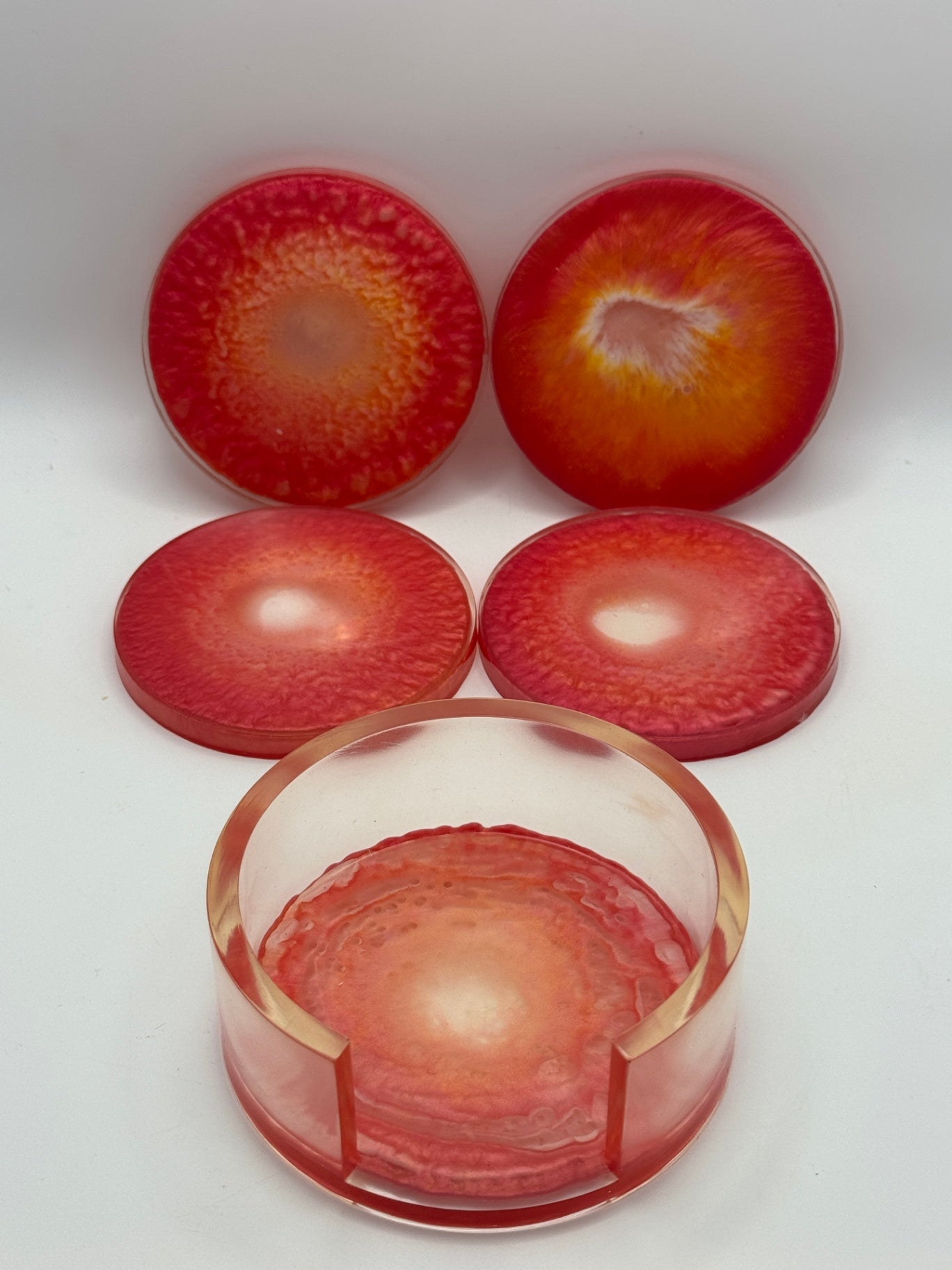 Resin Coaster set by Poured - Round - Pink