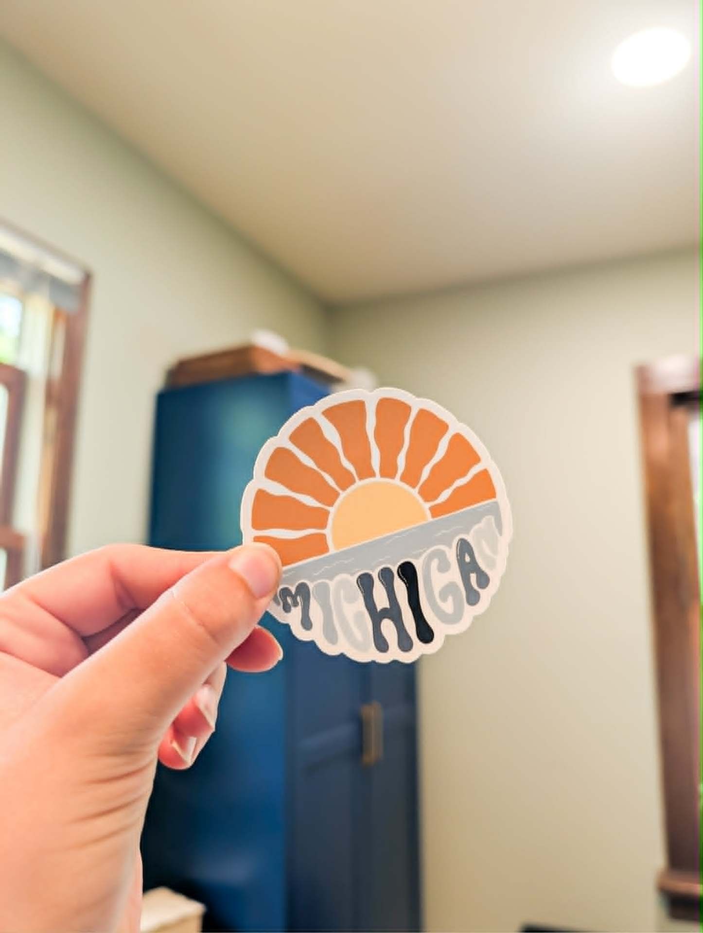 MB Lettered Designs Stickers - Multicolor Michigan - 3"