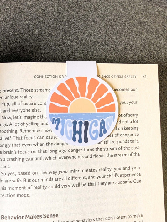 MB Lettered Designs Magnetic Bookmarks - Michigan Sunset - 2.5"